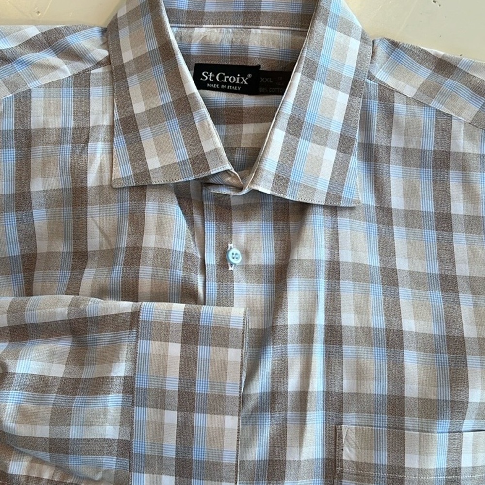 St Croix Mens Casual Button Down L/S Shirt Size XXL